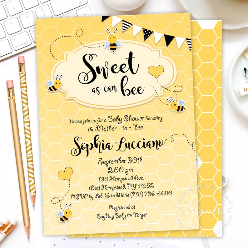 Sweet as Can Bee Backdrop Bumble Bee Party Banner Bee Baby Etsy