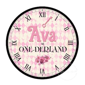 ALICE IN WONDERLAND Clock, Printable Alice Clock, Wonderland Birthday ...