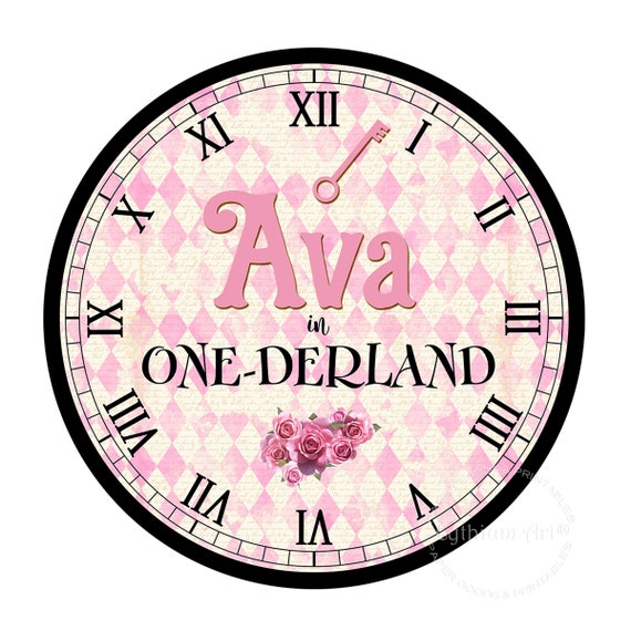 ALICE IN WONDERLAND Clock, Printable Alice Clock, Wonderland Birthday