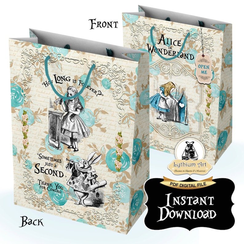 ALICE IN WONDERLAND Bag Instant Download Etsy