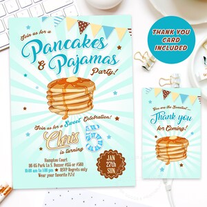 Pancakes and Pajamas Invitation, Slumber Party Sleepover Invitation, Digital Download image 8