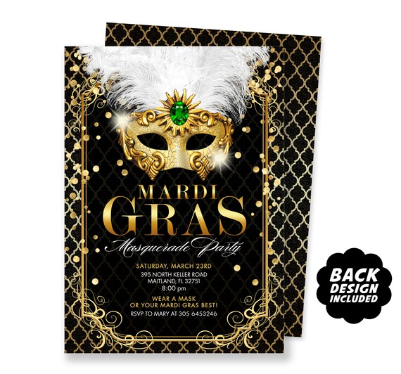 mardi gras ball invitations