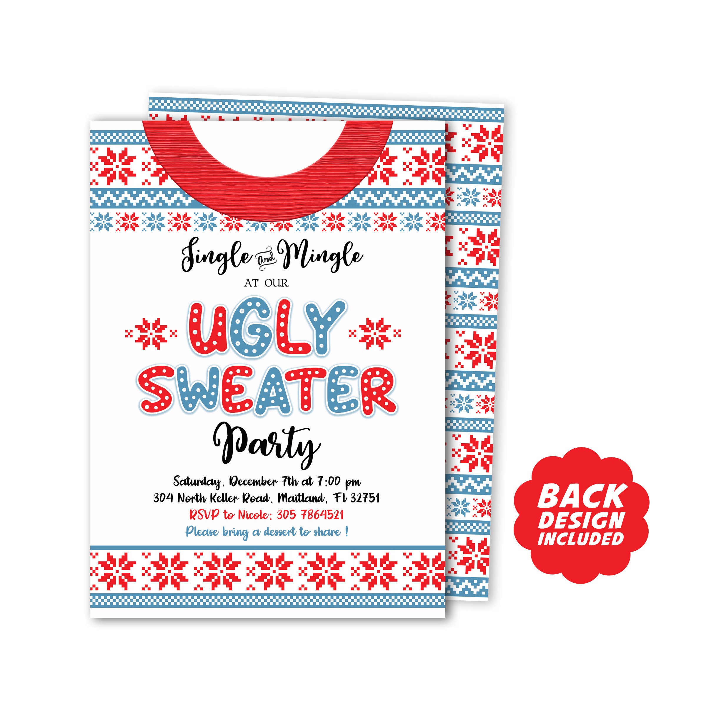 Printable Ugly Sweater Party Invitations