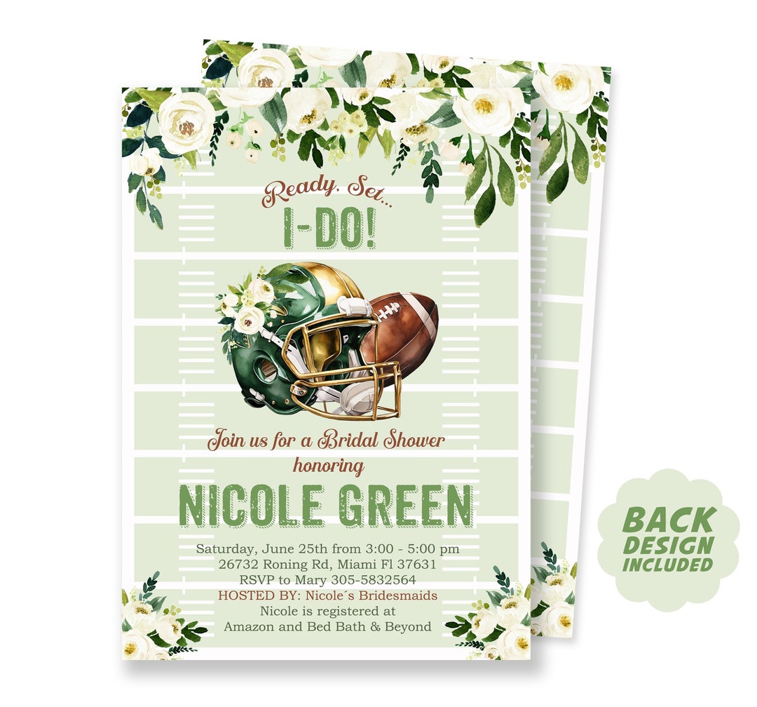 Football Bridal Shower Invitation, Tailgate Couples Wedding Shower ...