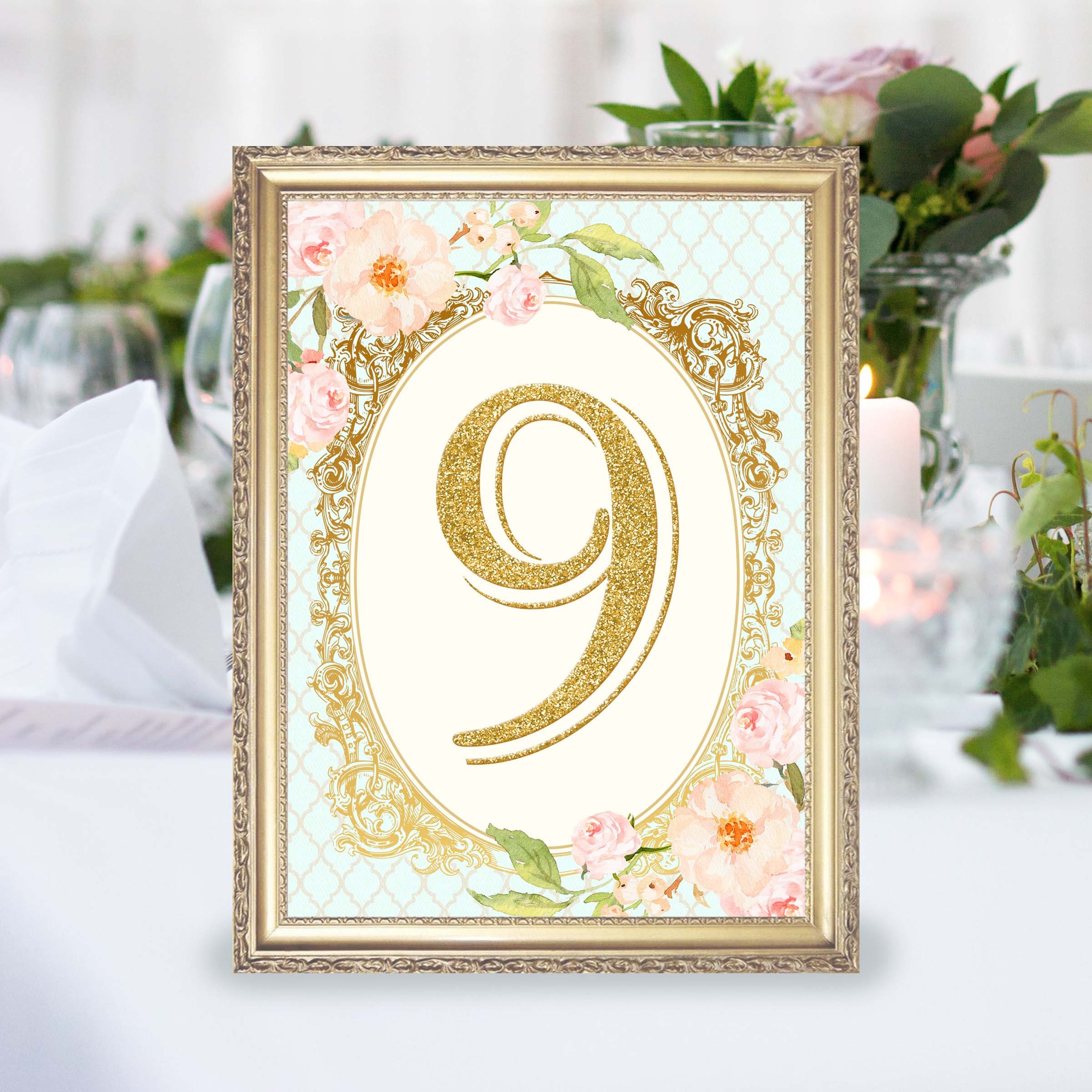 Floral Table Numbers Instant Download Printable Table - Etsy