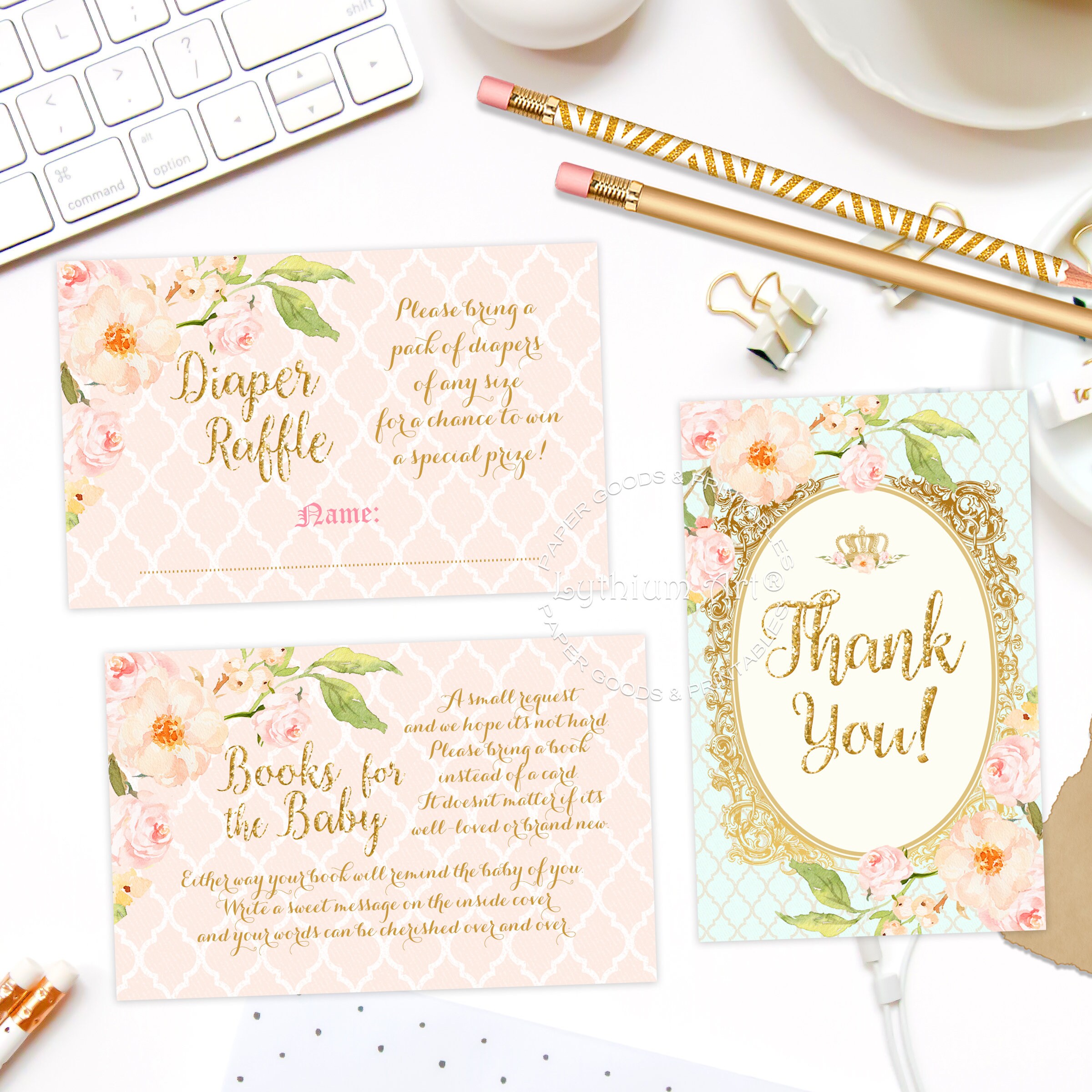 Princess Baby Shower Invitation Printable File Back Design | Etsy
