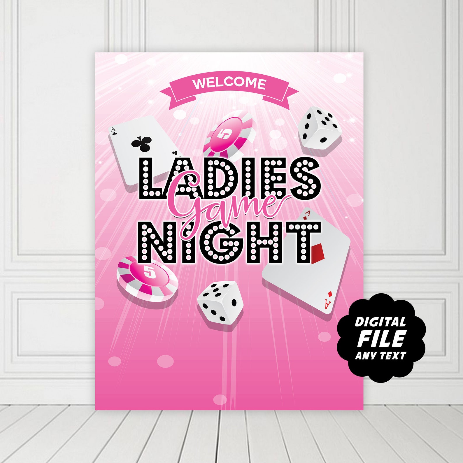 Ladies Game Night Evite Electronic Digital Game Party Invite Etsy