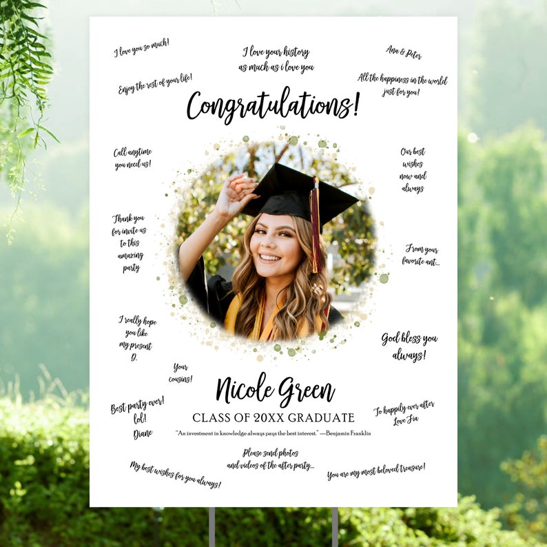 Graduation Personalized Guest Book Poster, Printable Signature Sign ...