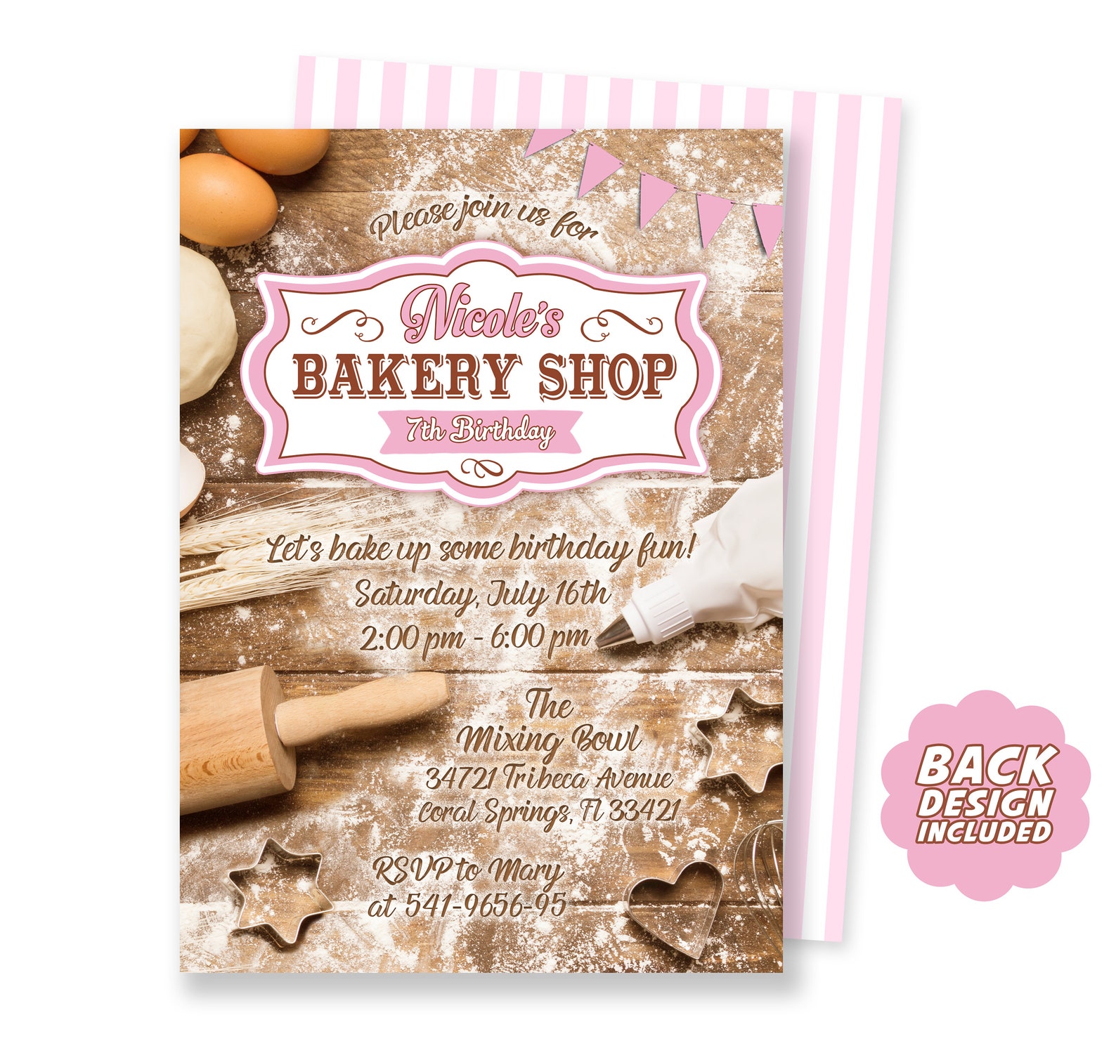 Baking Birthday Party Invitation Printable and Personalized | Etsy
