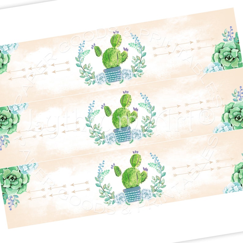 Cactus Water Bottle Labels INSTANT DOWNLOAD Fiesta Water Etsy