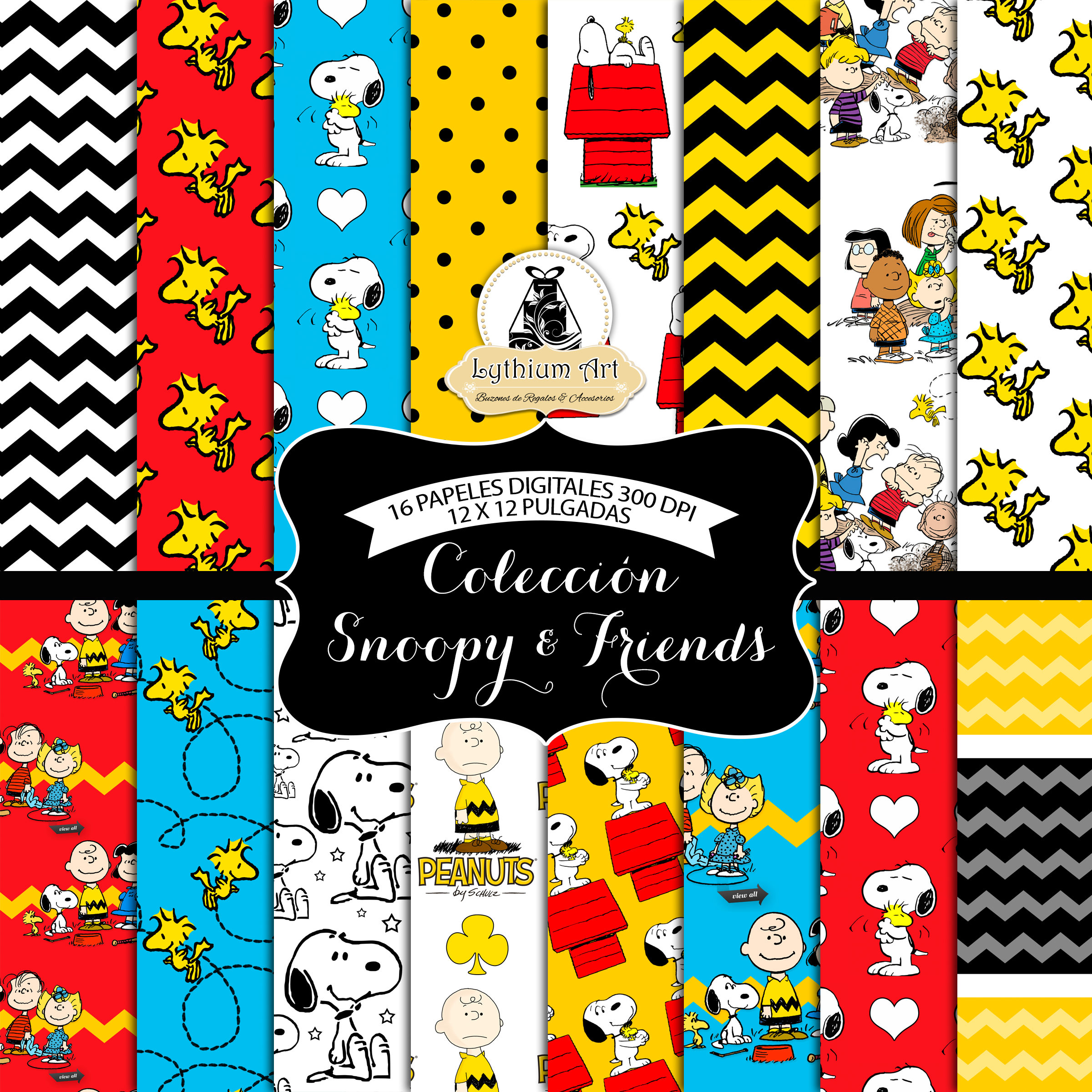 Peanuts Digital Paper Snoopy Paper Charlie Brown Scrapbook Etsy