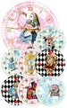 ALICE IN WONDERLAND Clocks, Printable Clock, Vintage Alice, Alice in Wonderland Party, Alice in Wonderland Decorations, Birthday Party Decor 