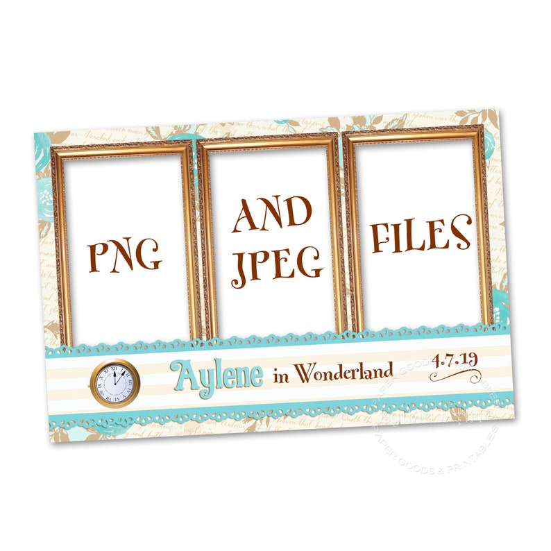 Alice in Wonderland Photobooth Template, Digital File, 4x6 Photo Booth Template image 3