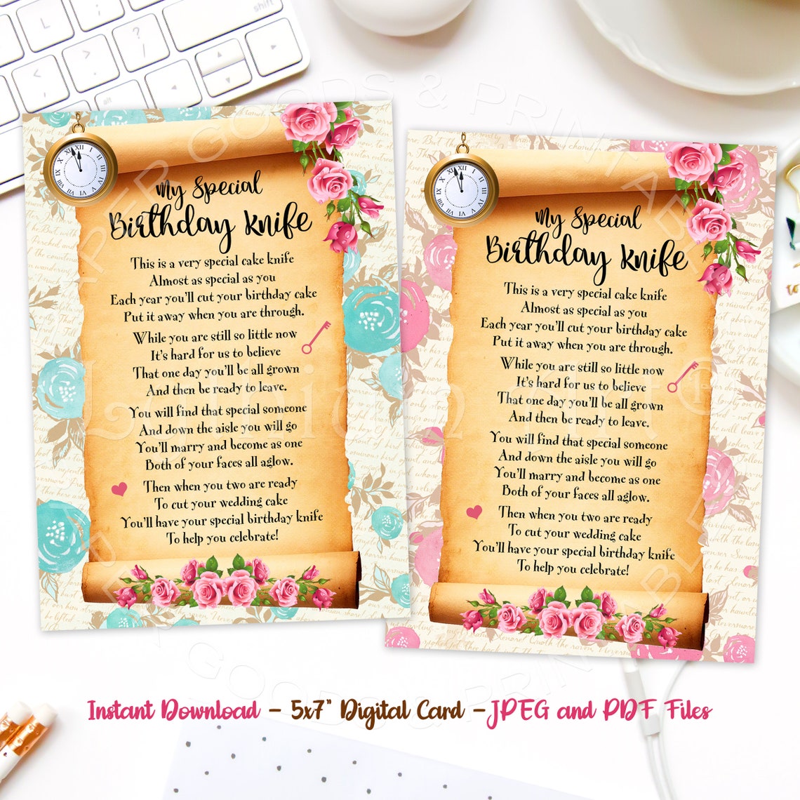 My special birthday cake knife poem instant download etsy