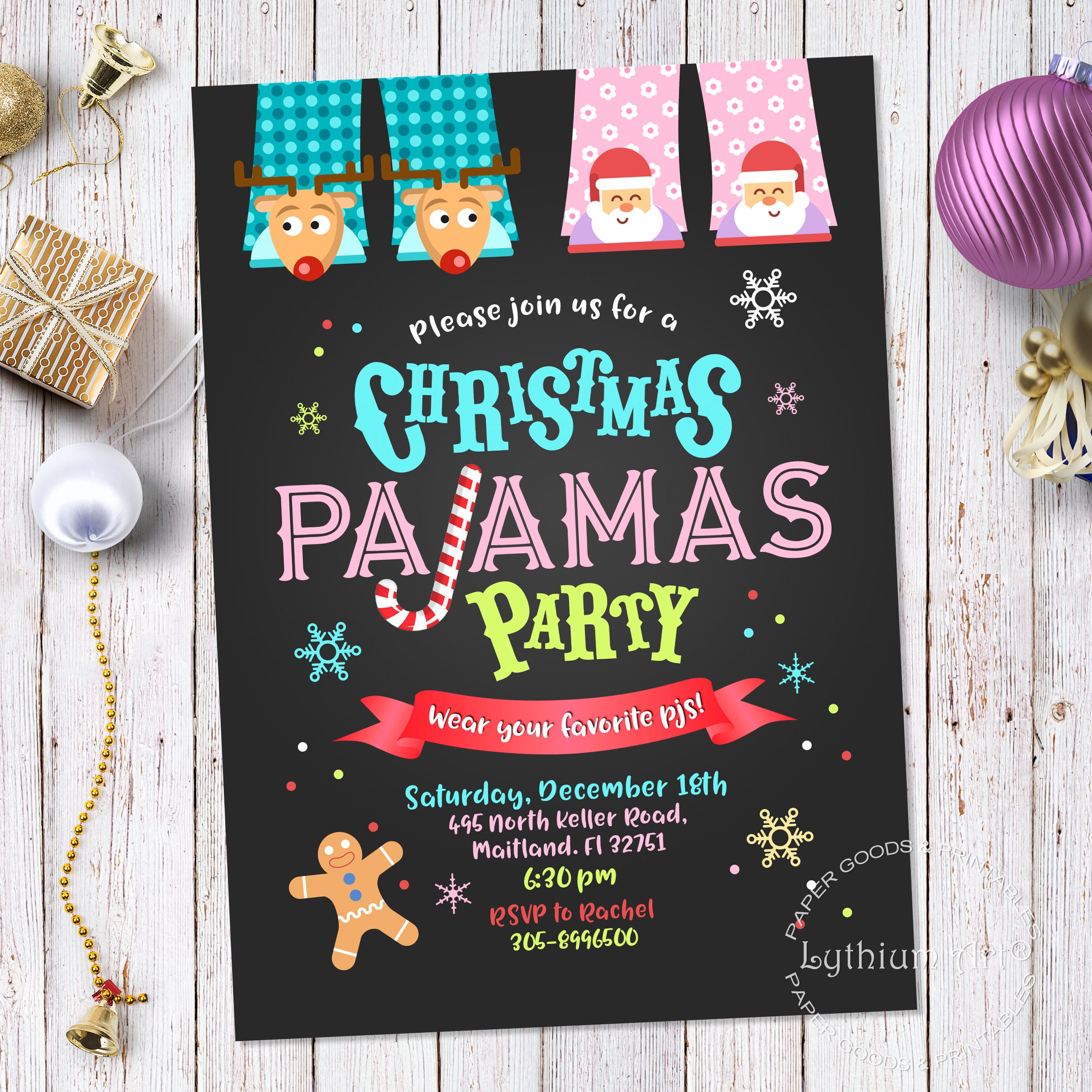 christmas-pajamas-party-invitation-printable-invite-slumber-etsy