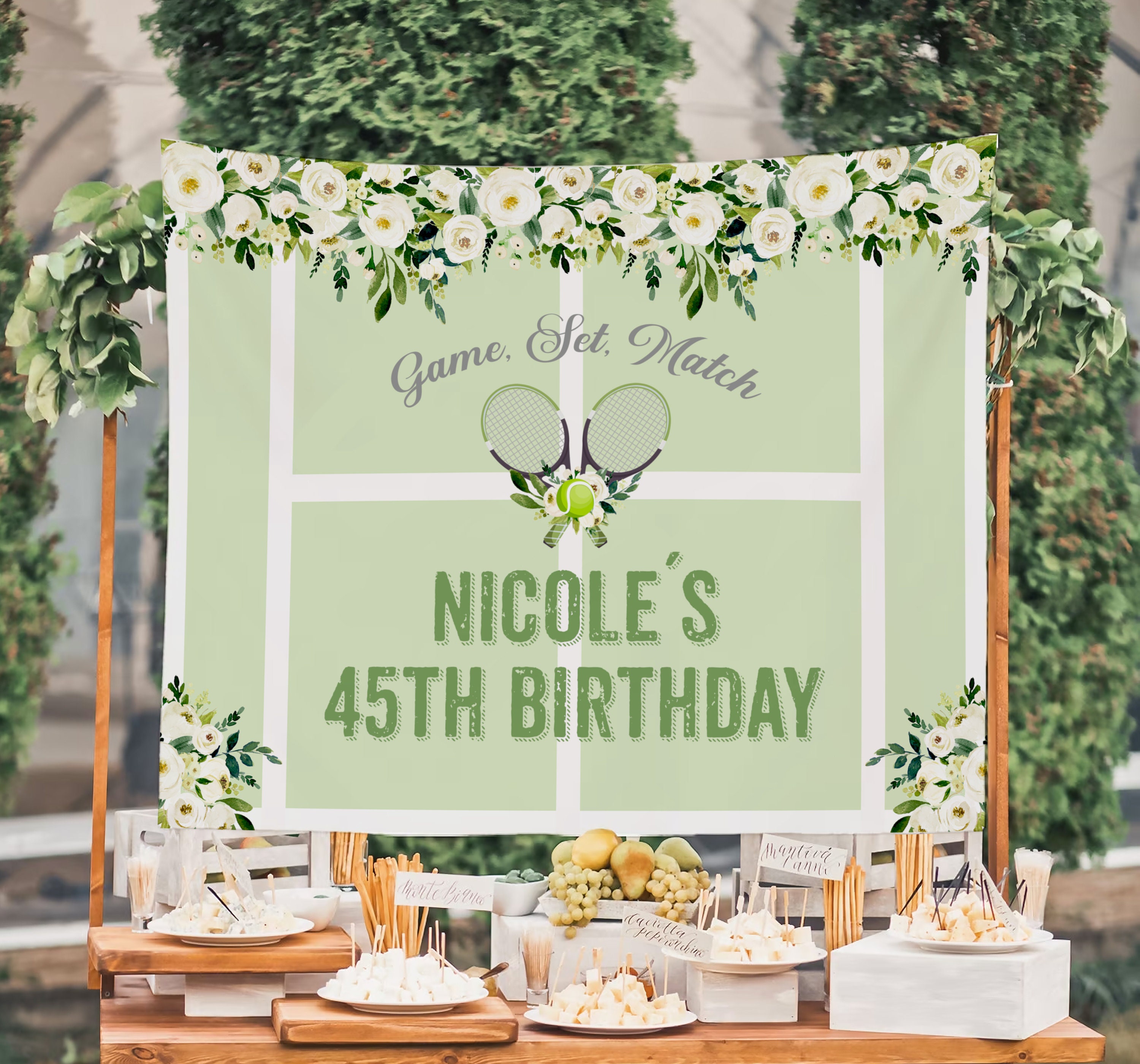 Tennis Party Backdrop, Personalized and Printable Banner for Tennis Themed Party, Tennis Bridal Shower, Baby Shower Decorations