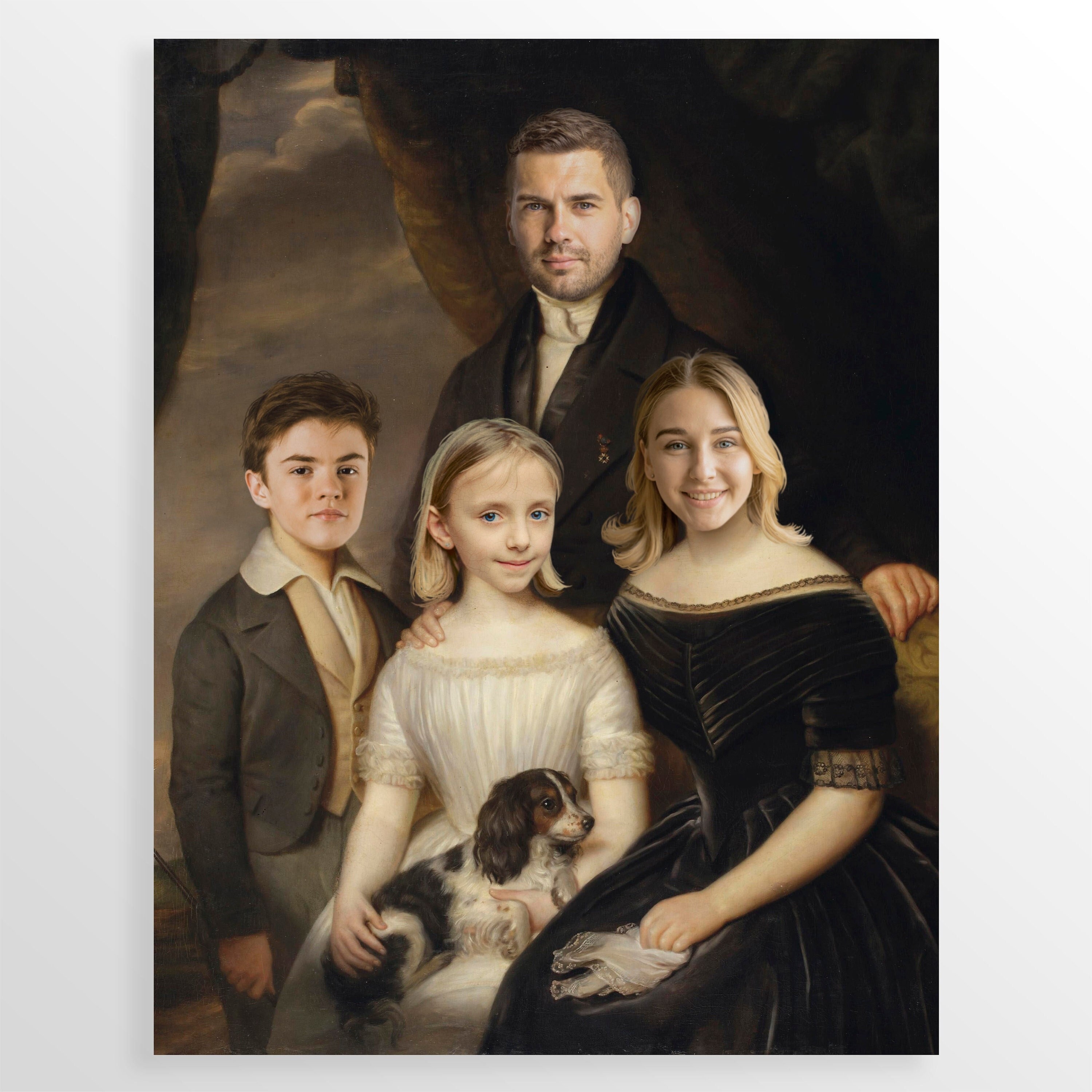 Historical Family Portrait, 4 People Victorian Portrait