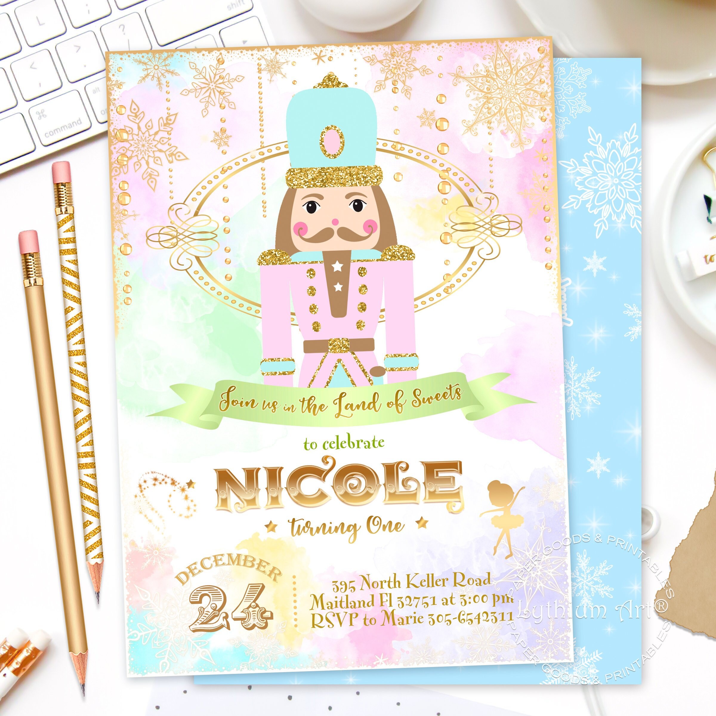 Nutcracker Invitation Nutcracker Birthday Invitation Etsy