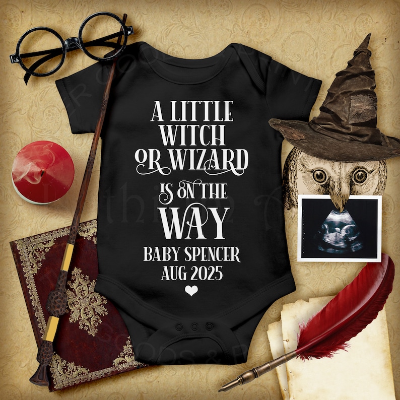 A Little Wizard is on the Way, Social Media Pregnancy Announcement, Digital File, Personalized Baby Announcement, Wizard Baby image 9