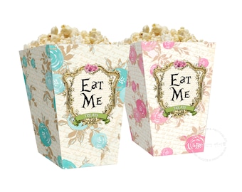 ALICE IN WONDERLAND Popcorn Box, Instant Download