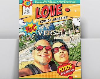 Custom Anniversary Gift for Couples, Printable and Personalized Comic Book