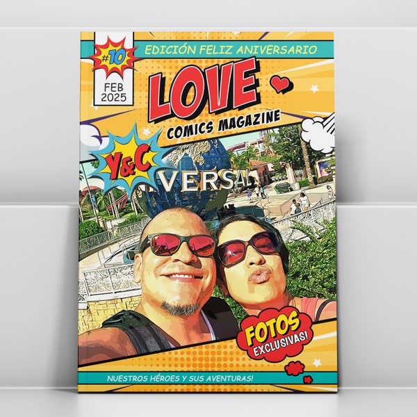 Custom Valentine's Day Gift, Printable and Personalized Comic Book, Unique Valentine's Day Gifts, Comic Book with your Photos