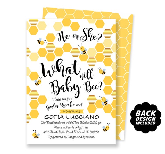 Virtual Baby Shower Invitation Printable And Personalized Invite He Or She What Will Baby Bee Bee Baby Shower Invitation By Lythium Art Catch My Party Virtual Baby Shower Invitation Printable And Personalized Invite He Or She What Will Baby Bee Bee Baby Shower Invitation By Lythium Art Catch My Party