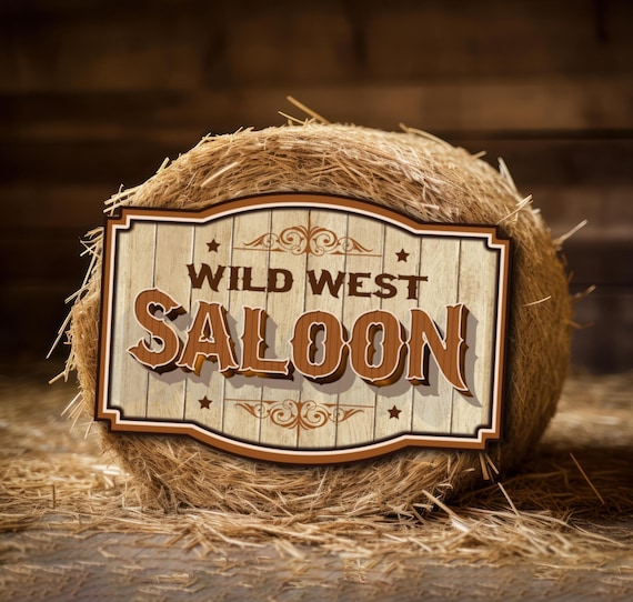 Printable Saloon Sign Perfect for Western Party Entrance, Cowboy