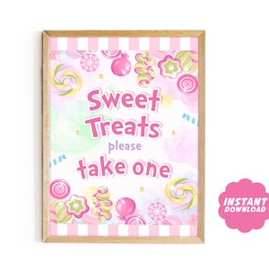 Candyland Party Schild, Sweet Treats Please Take One druckbares Schild, Candy Party Dekor, Sweet Table druckbares Schild, Sofortiger Download