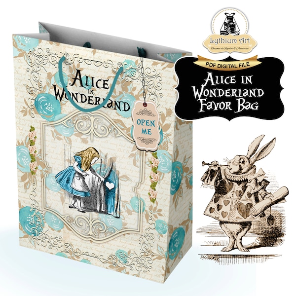 ALICE IN WONDERLAND Bag, Instant Download