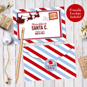 LETTER TO SANTA Kit, Santa Letter Kit with Envelope Template, Letter to Santa, Instant Download, Printable Letter to Santa, Christmas Letter image 3