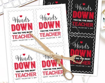 Teacher Appreciation Gift Tags, INSTANT DOWNLOAD, Valentine's Day Soap Label Gift, White and Chalboard Labels