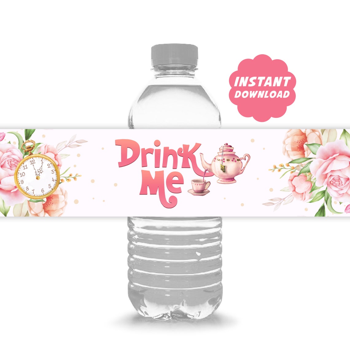 Alice in Wonderland Water Bottle Labels 3 Printable Labels Etsy