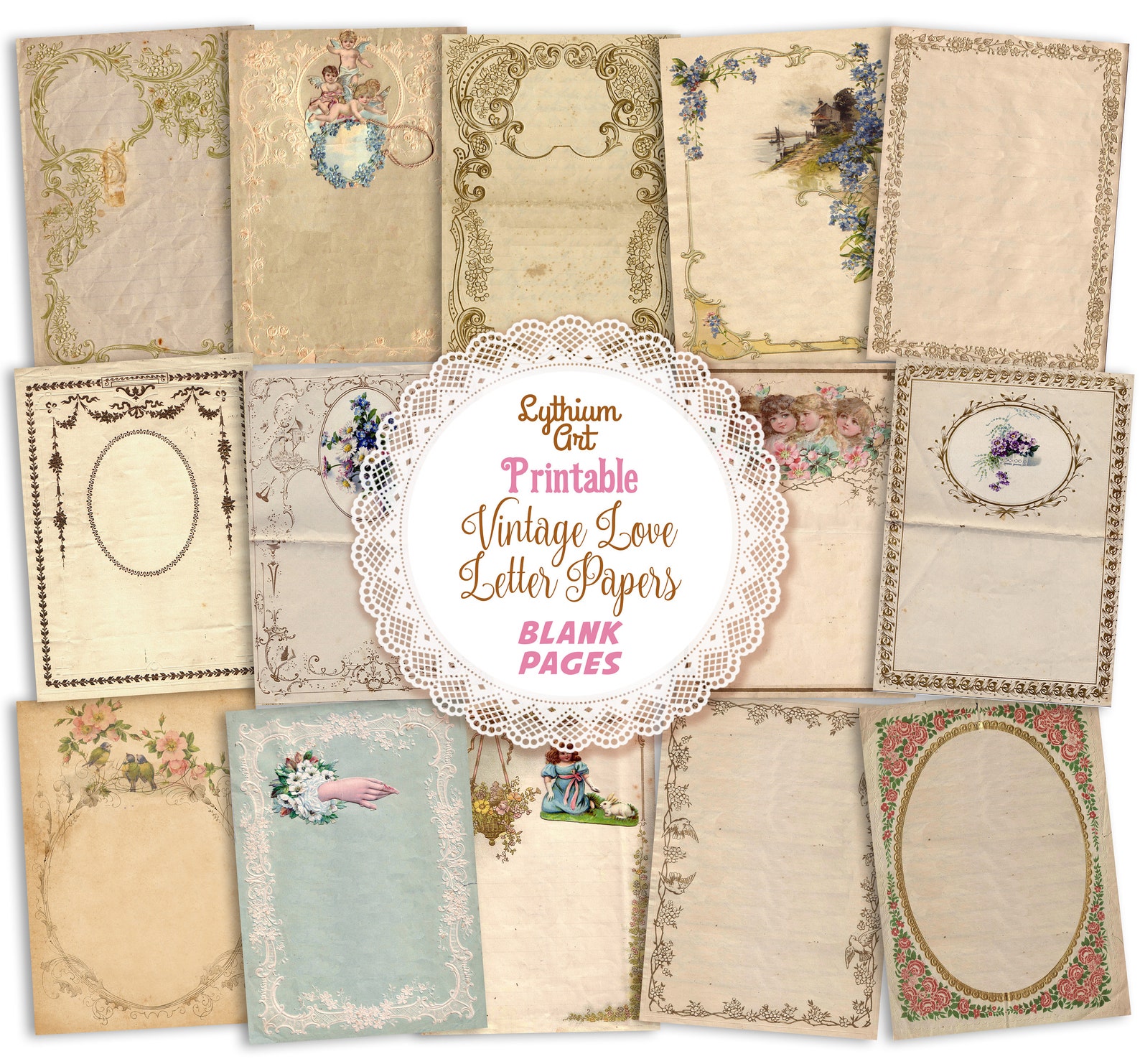 Printable Vintage Love Letter Pages Instant Download | Etsy