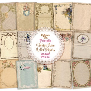 Printable Vintage Love Letter Pages, Instant Download, Printable Papers ...