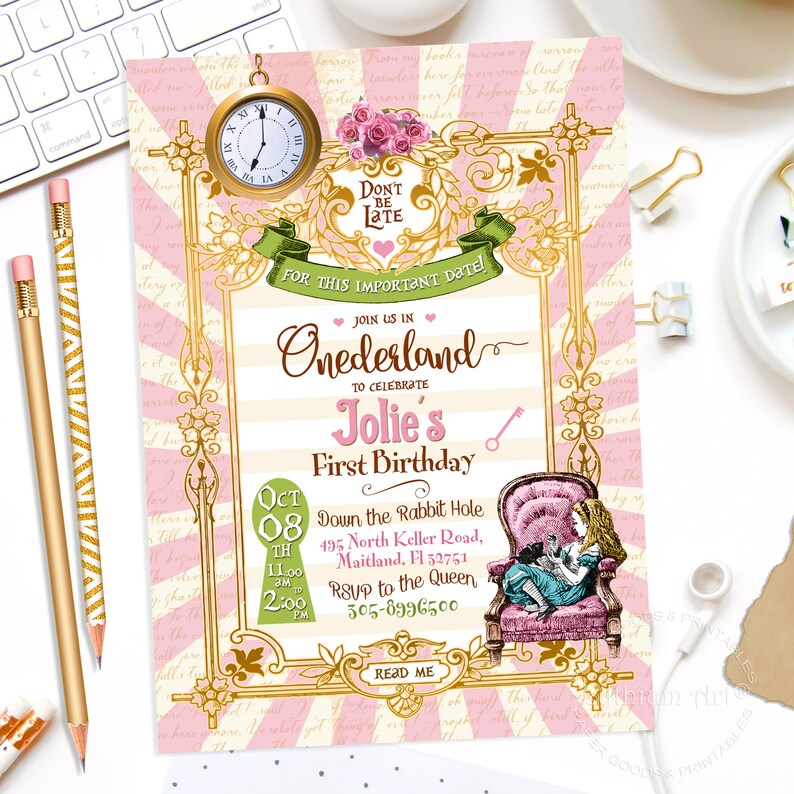 ALICE IN WONDERLAND Clock Printable Alice Clock Wonderland - Etsy