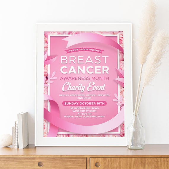 EDITABLE Breast Cancer Fundraiser Welcome Sign Cancer -  Portugal