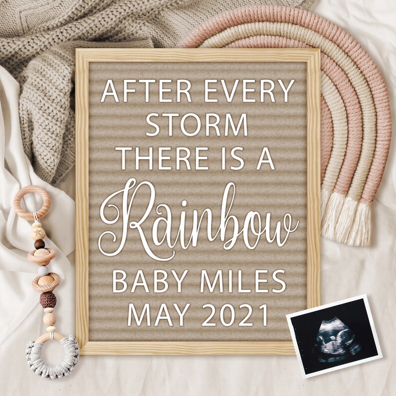 Rainbow Baby Pregnancy Announcement for Social Media Gender Etsy