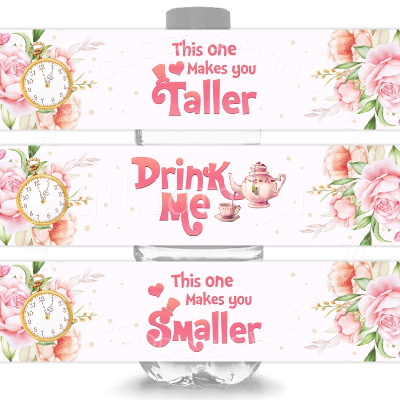 ALICE IN WONDERLAND Candy Bar Wrappers, Printable and Personalized Eat ...