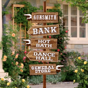 Western Party Printable Signs, Instant Download, Directional Signs, Cowboy Birthday Party Decorations