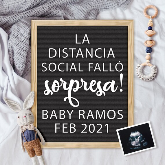 Anuncio de Embarazo para Redes Sociales, La Distancia Social Falló, Anuncio Personalizado de Embarazo, Anuncios Creativos de Embarazo Il_570xn