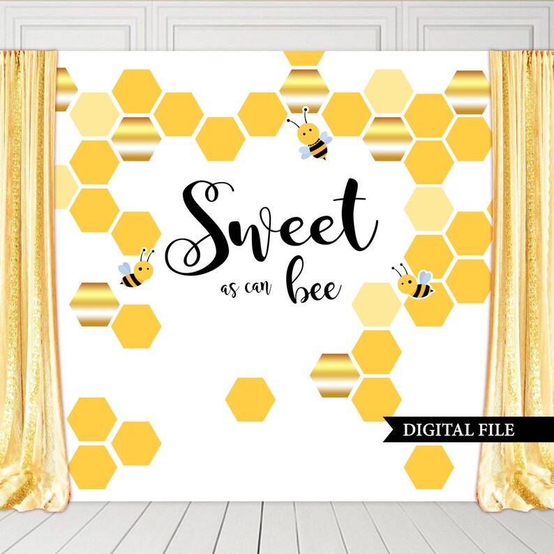 Sweet as Can Bee Backdrop Bumble Bee Party Banner Bee Baby Etsy