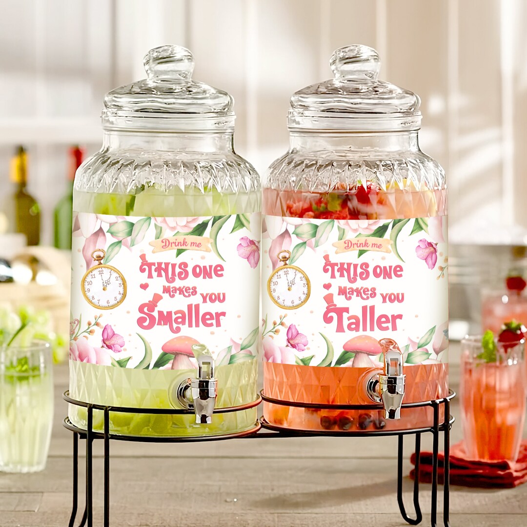 ALICE IN WONDERLAND Labels, Makes You Taller Label, Makes You Smaller ...