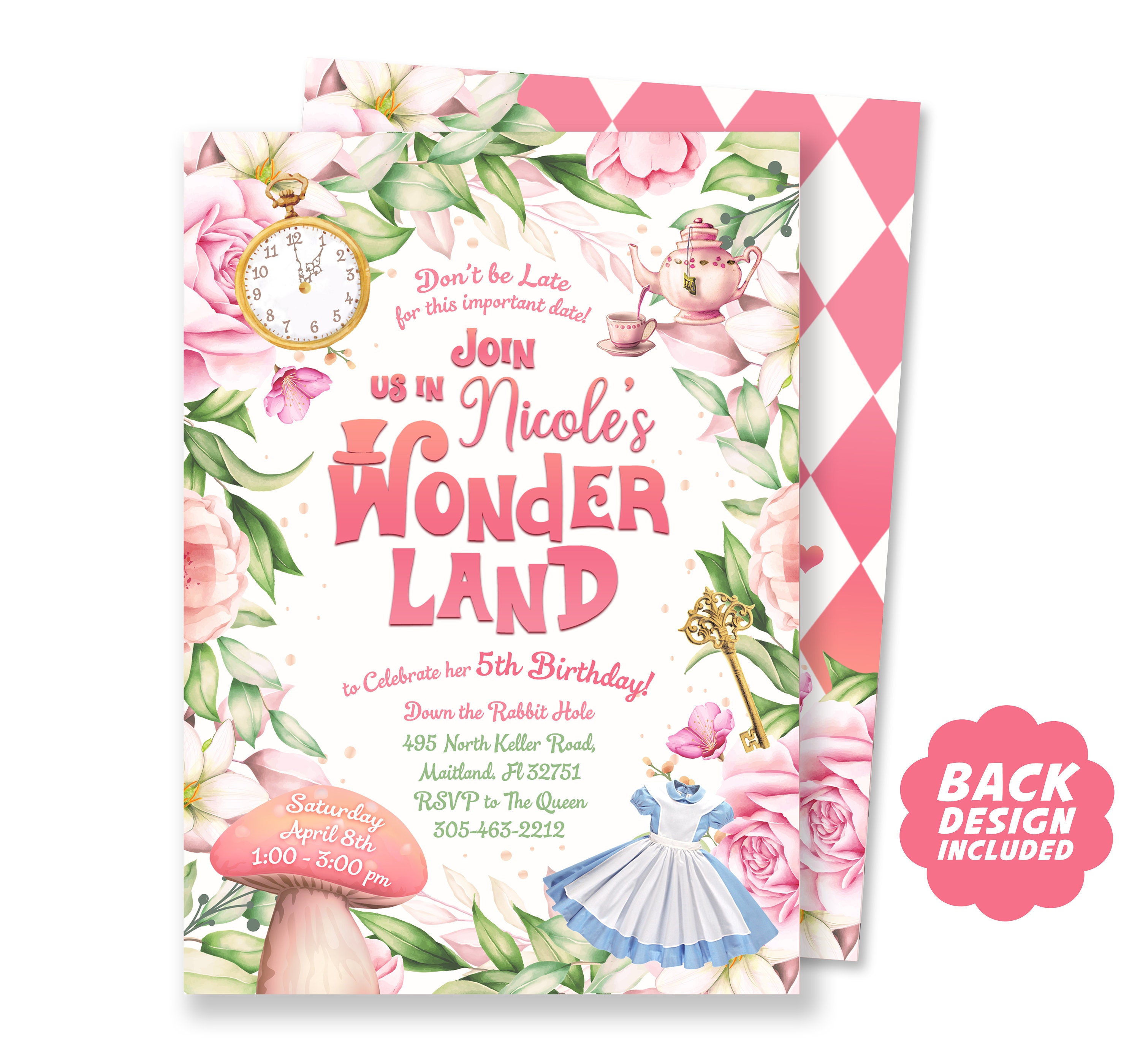 Alice in Wonderland Water Bottle Labels 3 Printable Labels - Etsy