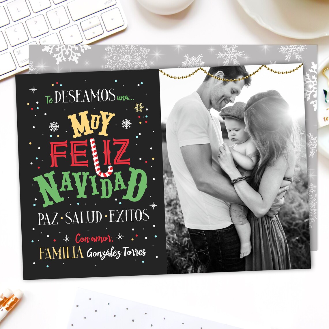 Printable Christmas Photo Card Spanish Christmas Greeting - Etsy