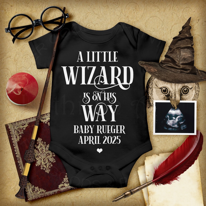 A Little Wizard is on the Way, Social Media Pregnancy Announcement, Digital File, Personalized Baby Announcement, Wizard Baby image 10