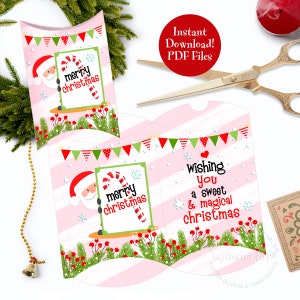 Christmas Boxes, Christmas Printable Boxes, Pillow Boxes Template ...