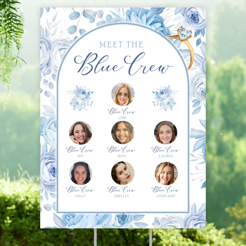 Something Blue Crew Printable Sign, Custom Meet the Blue Crew, Light ...