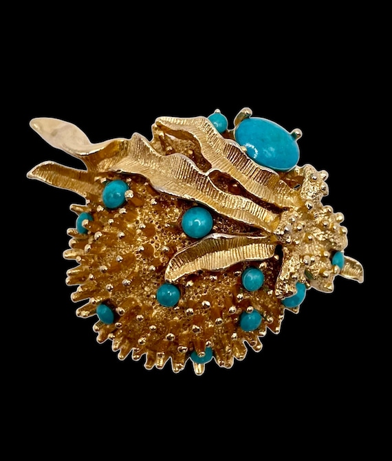 Vintage Emmons Sea Urchin Gold-Tone Brooch