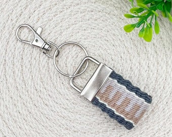Pocket key chain, gray, tan